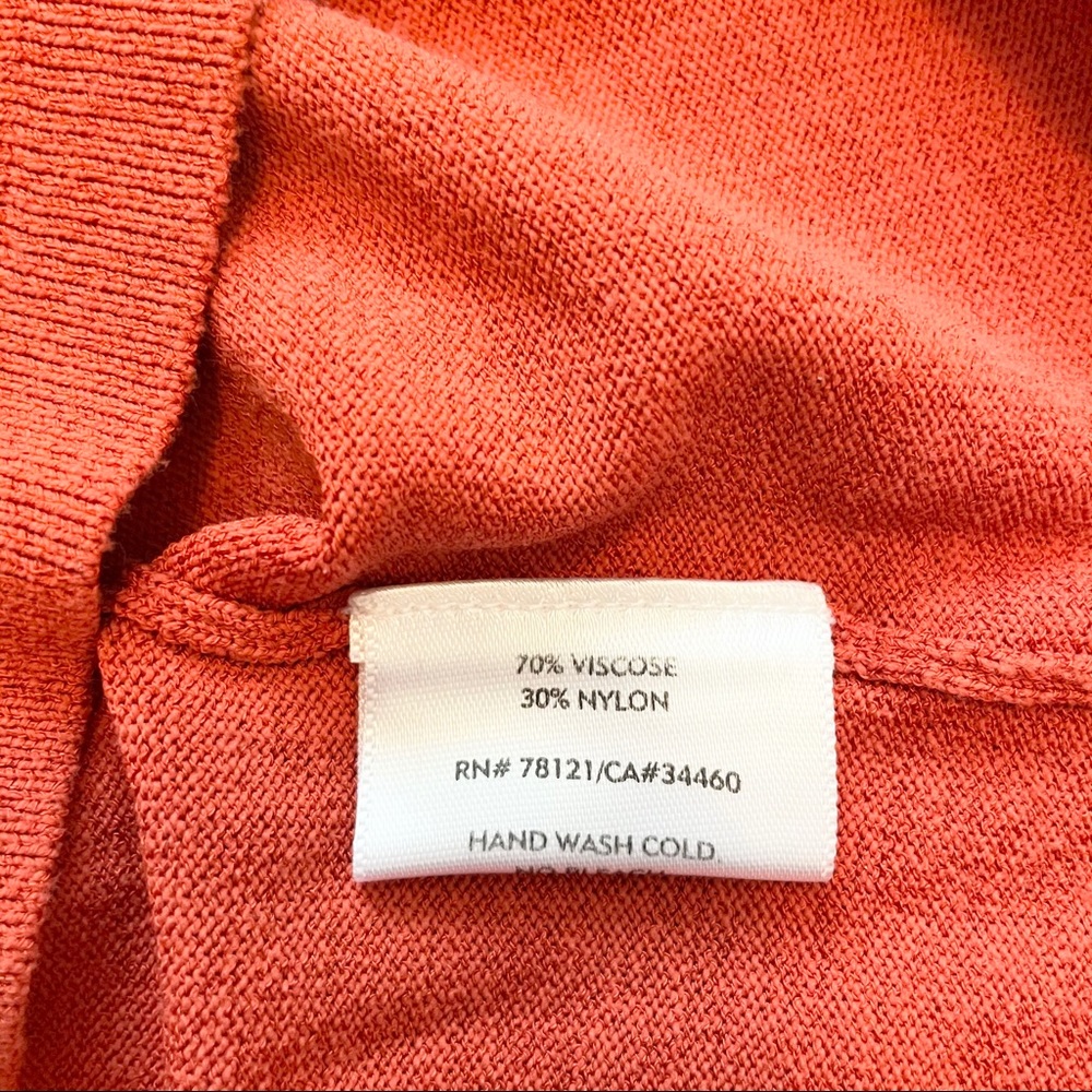 Eileen Fisher orange Italian yarn knit blouse - Picture 7 of 7